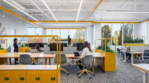 Office space with large table and chairs